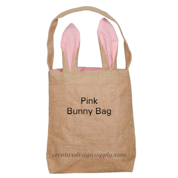 Pink Burlap Bunny Bag