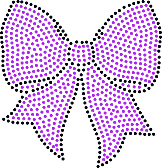 4" Purple/Black Spangle Bow
