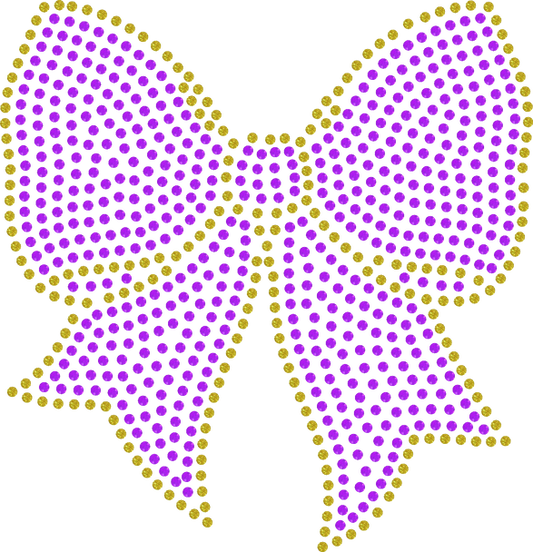 4" Purple/Gold Spangle Bow