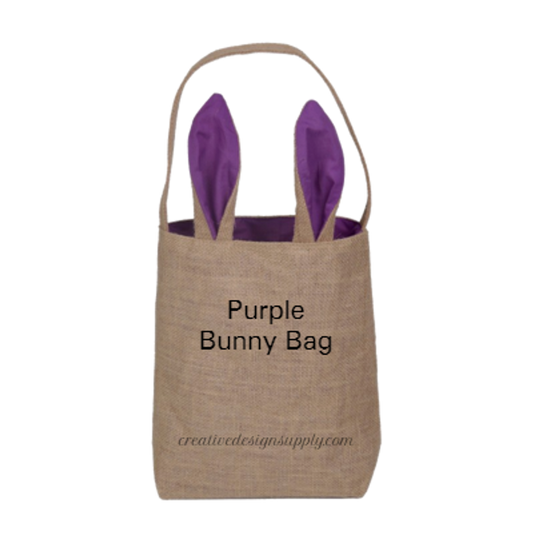 Purple Burlap Bunny Bag