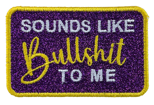 3.5x2 Purple/Silver/Yellow BS Glitter Patch