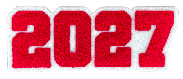 5" Red 2027 Chenille Patch