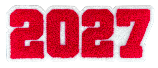 5" Red 2027 Chenille Patch