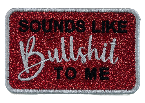 3.5x2 Red/Black/Silver BS Glitter Patch