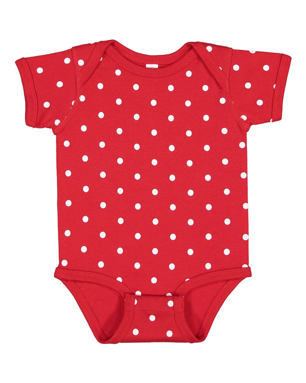 Red/White Dots Rabbit Skins Infant Baby Rib Bodysuit - 4400