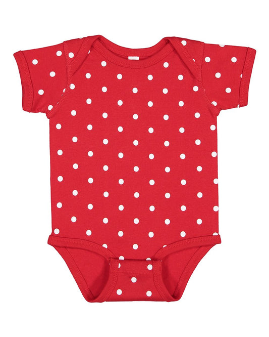 Red/White Dots Rabbit Skins Infant Baby Rib Bodysuit - 4400