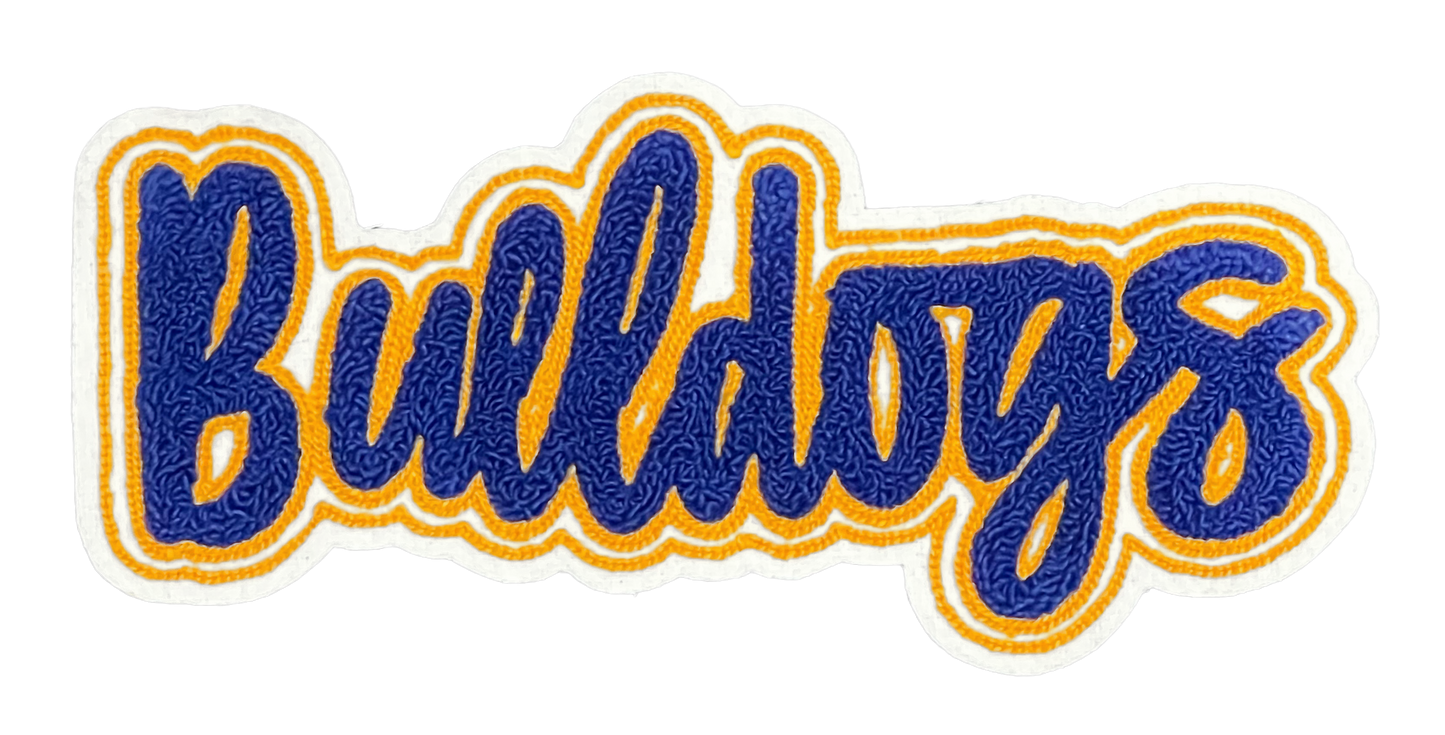10" Royal/Gold Bulldogs Chenille Patch