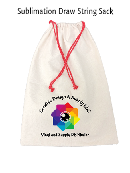 Sublimation Drawstring Bag w/Red Strings