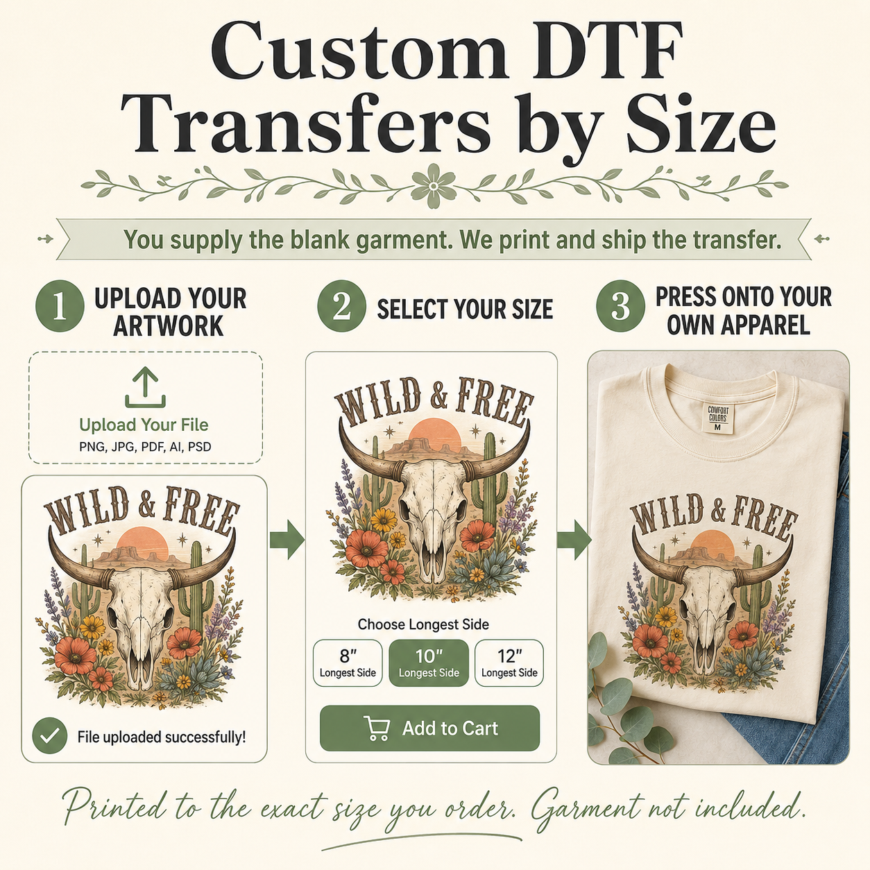 DTF Transfer by Size