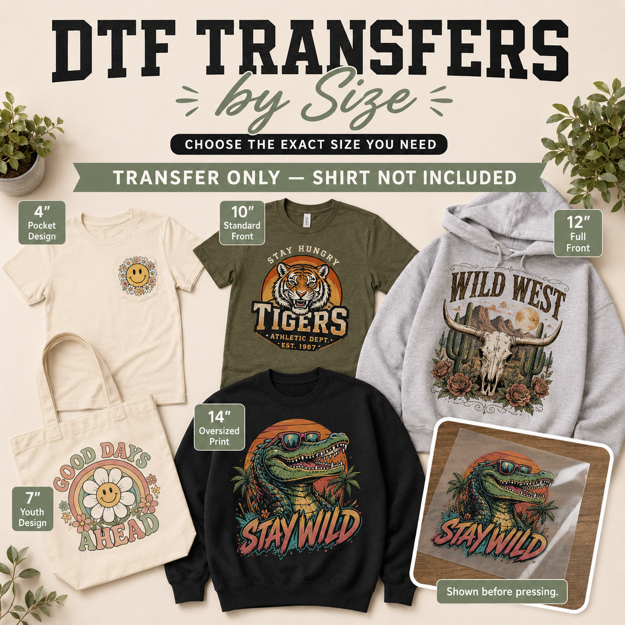 DTF Transfer by Size