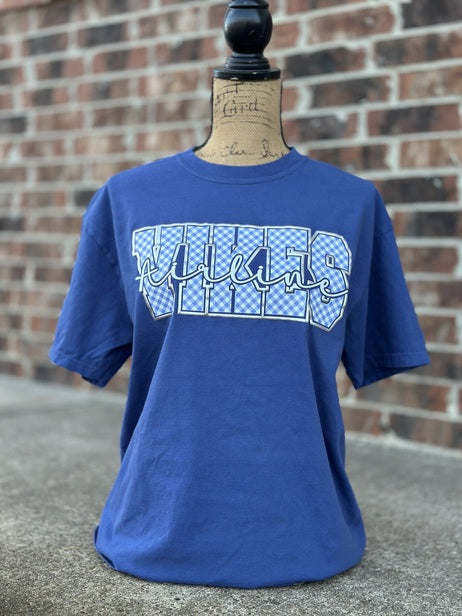 Vikes Airline On Plaid CC China Blue