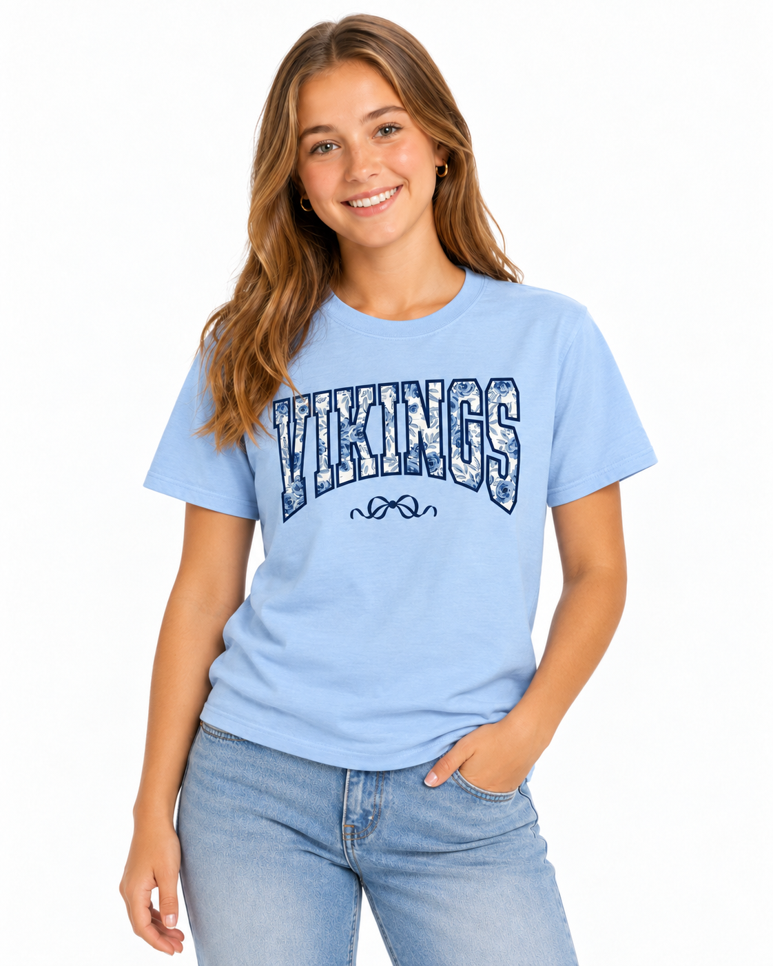 Vikings Applique 1 on CC Tee