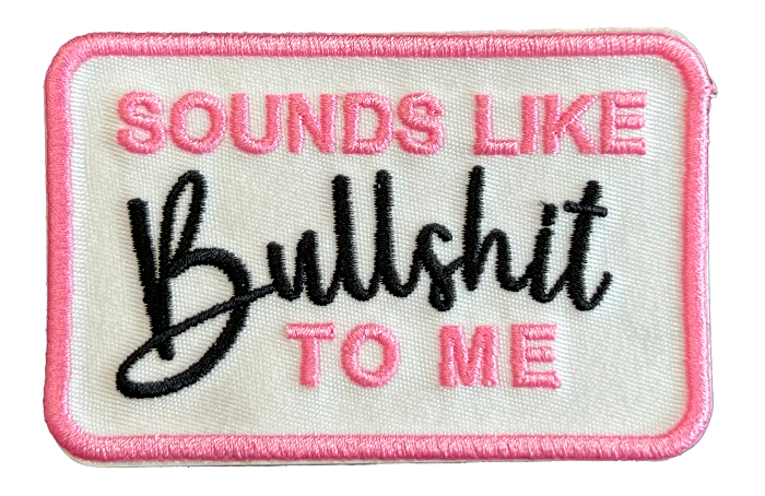 3.5x2 White/Pink/Black Bullshit Patch