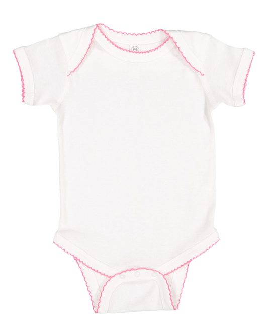Wht/Rpi Picot RS Infant Fine Jersey Bodysuit 4400