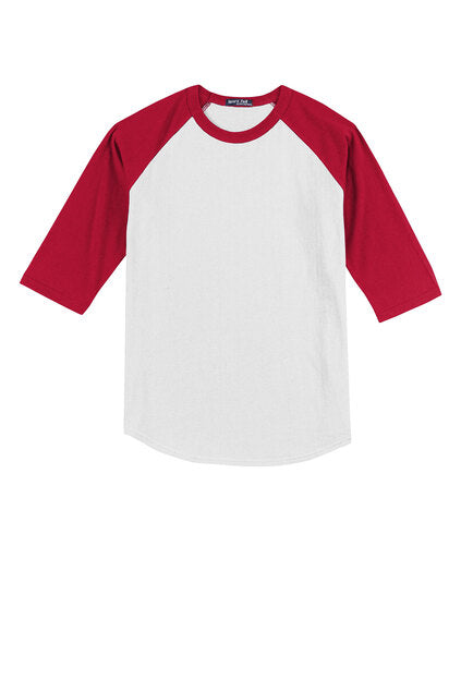 W/Red Sport-Tek Youth 3/4 Sleeve YT200