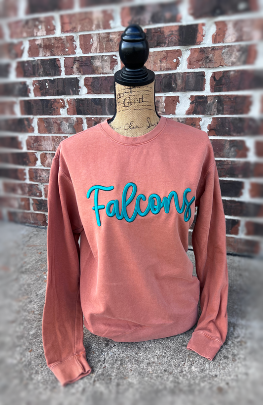 Falcons Embroidered Puff Comfort Colors Crewneck