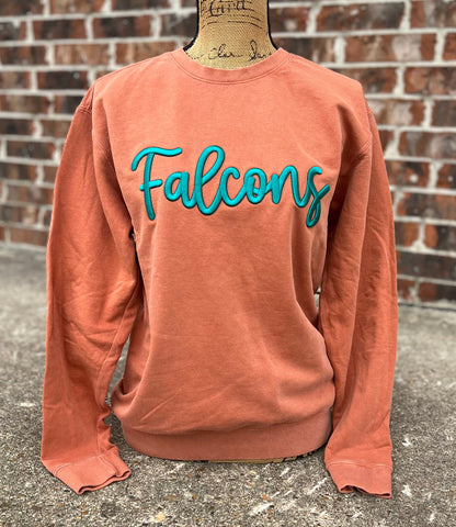 Yam Falcons Embroidered Puff CC Crewneck