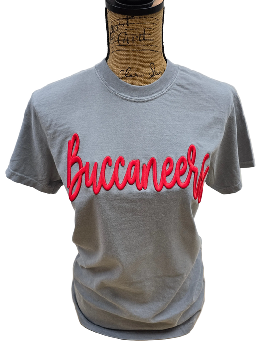 Buccaneers Embroidered Puff Comfort Colors Tee