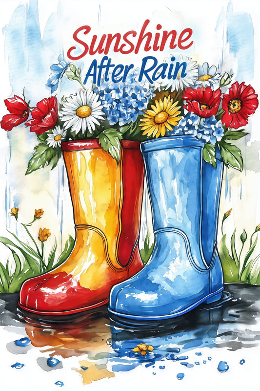 2510 Printed Summer Garden Flag