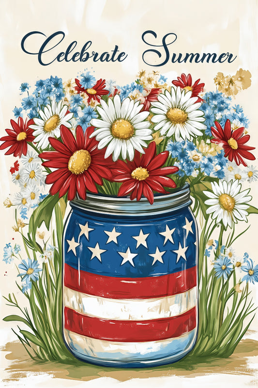 2517 Printed Summer Garden Flag